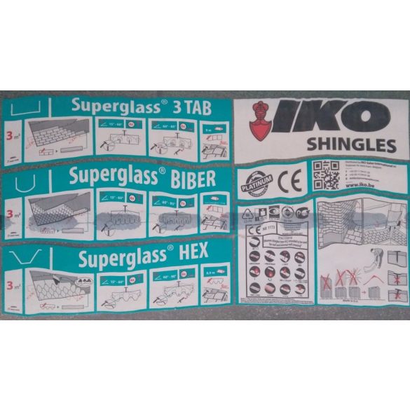 IKO Superglass Biber hódfarkú zsindely (3m2/csomag Fekete)